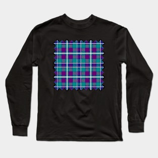 Sea Green, Purple and Blue Tartan Long Sleeve T-Shirt